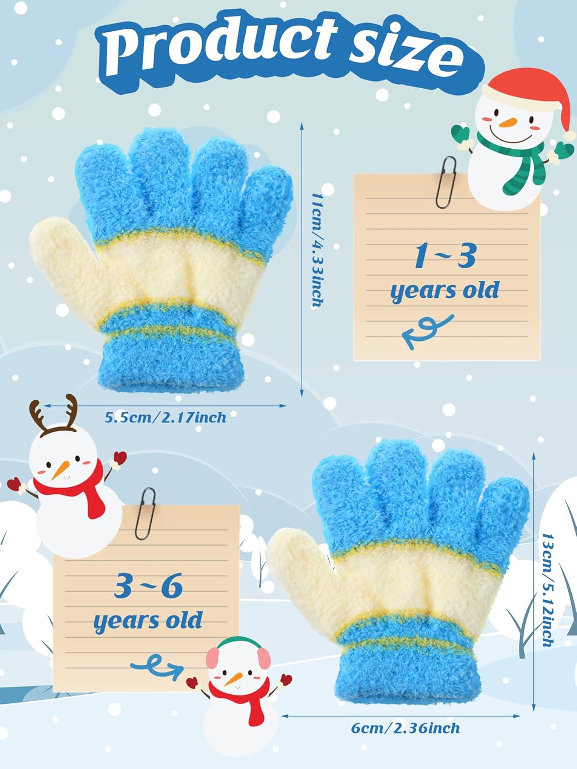 SATINIOR 5 Pairs Kids Gloves Full Fingers Knitted Warm Gloves Winter Mittens for Little Boys and Girls Daily Supplies - Image 3