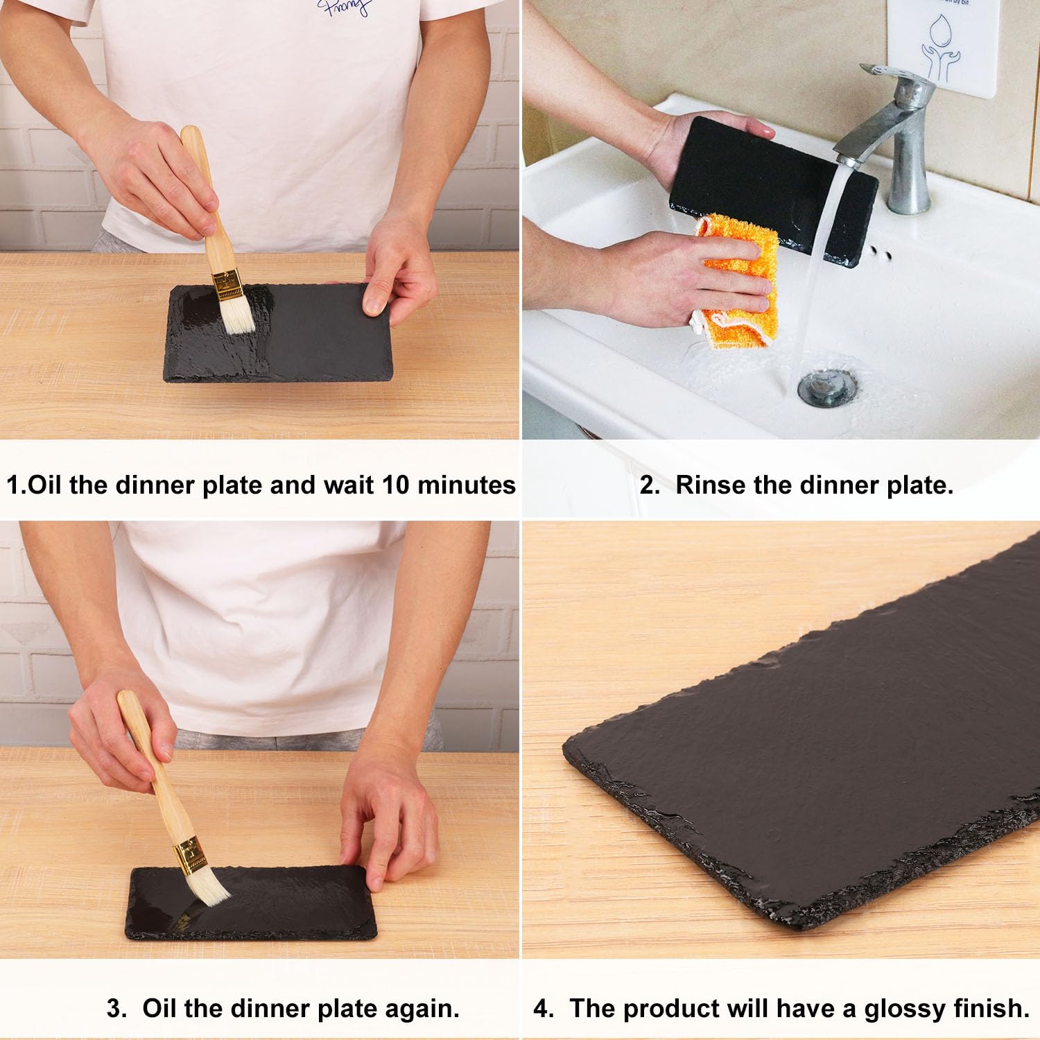 Tablas de queso de pizarra, paquete de 13 mini platos de pizarra de 4 x 8 pulgadas, bandeja de servir de piedra natural con tizas de esteatita para fiestas, regalos y eventos especiales.