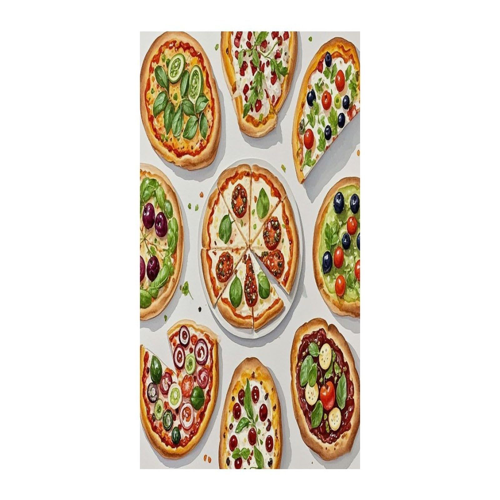 Cortina opaca para puerta de 70x35.4 pulgadas aislante térmica de una pieza con diseño de pizzas