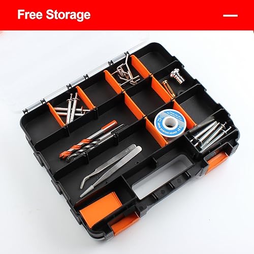Miniatura 6 de Caja de herramientas de plástico, organizador de herramientas de doble cara para piezas pequeñas, organizador de herramientas con divisores de
