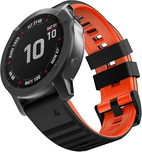 MYSNBKN Compatible con Garmin Fenix 66 Pro Band 0.866 pulgadas (0.866 in) Correa de silicona suave de fácil ajuste para relojes inteligentes Fenix 5