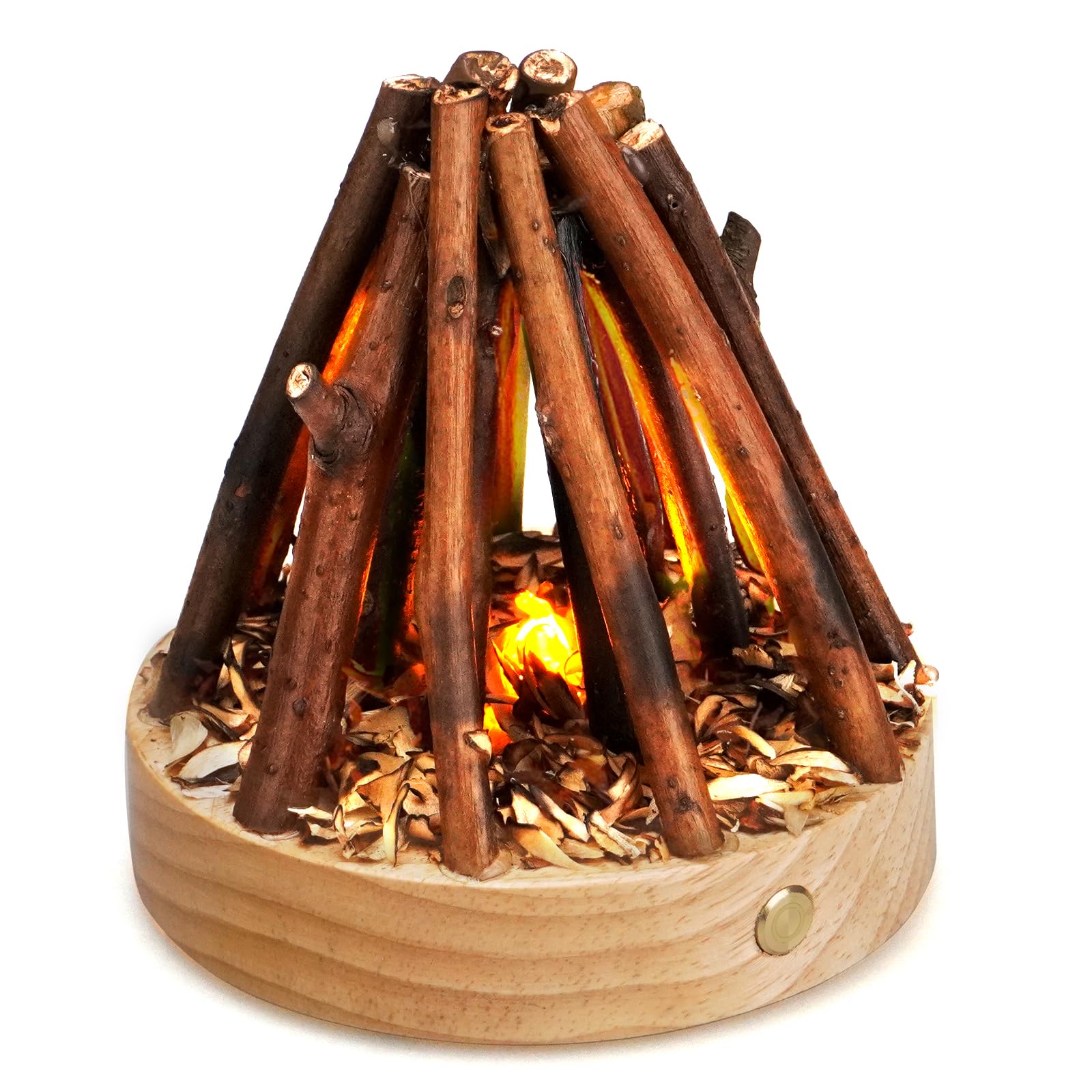 Bestview Rechargeable Wooden Simulated Bonfire Campfire Lights