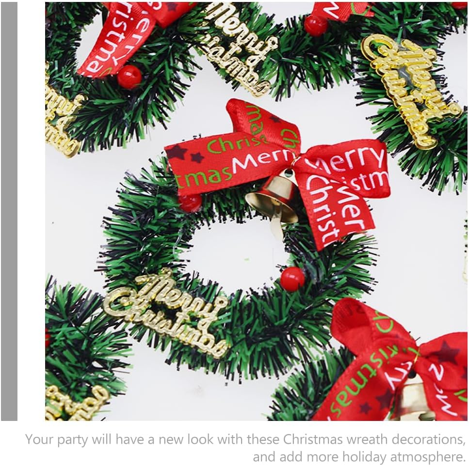 LUOZZY 30pcs Mini Christmas Wreaths Dollhouse Miniature Xmas Wreaths with Berry Bell Merry Christmas Ornaments for Dollhouse Christmas Tree Decoration, 2.3inch - Image 6