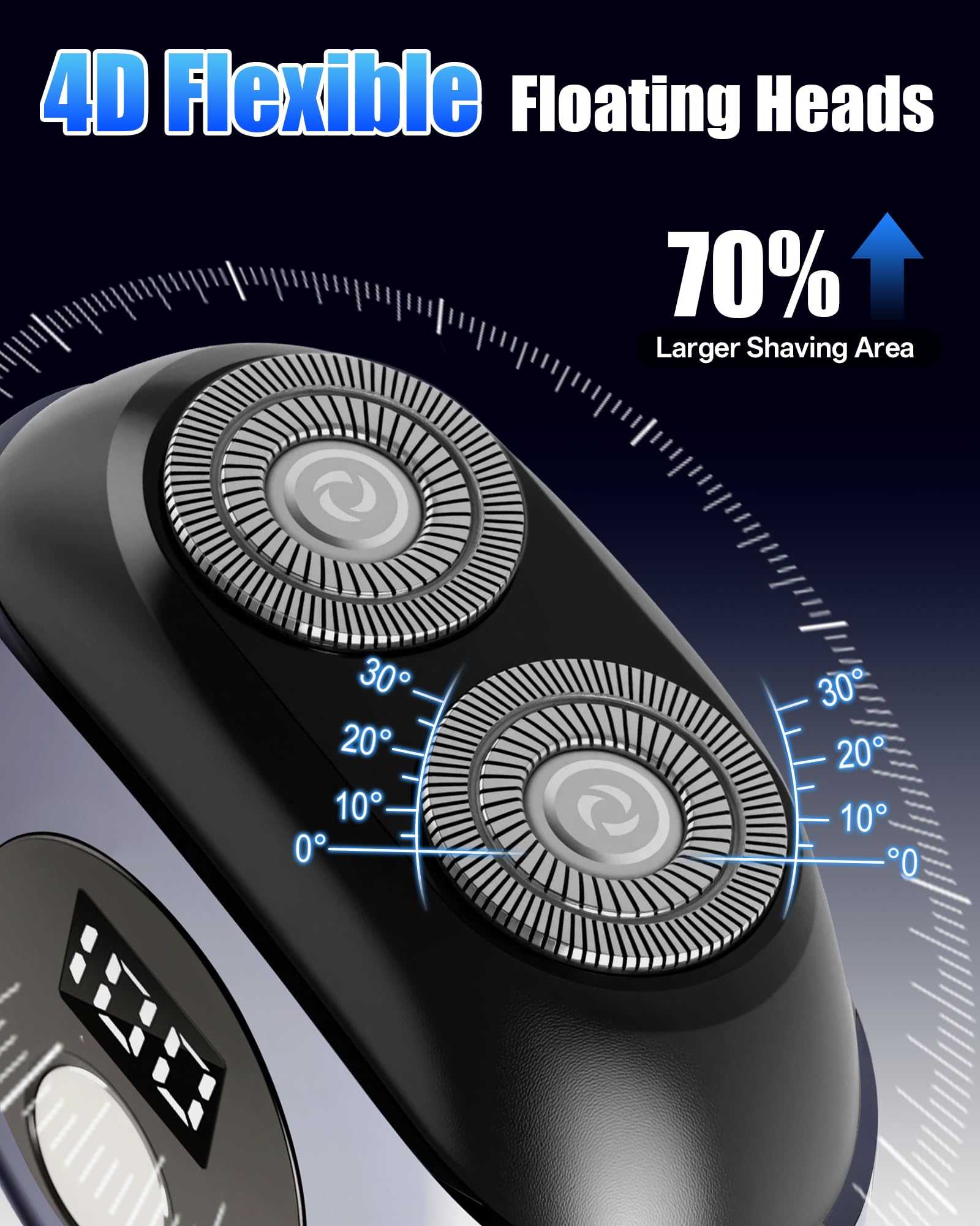 Rasoir Électrique Homme, Mini Rasoir Double Tête Rechargeable USB, Rasoir Portable de Voyage Compact, Rasoir Barbe Sans Fil, La lame est lavable, IPX6, a une durée d'utilisation allant jusqu'à 150 min - 2
