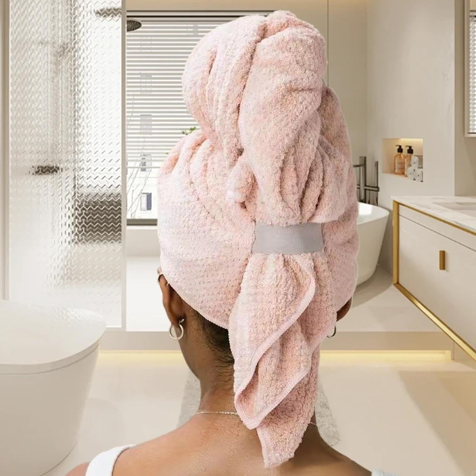 Asciugamano grande per capelli in microfibra, asciugamani per capelli | lunghi, Asciugamano per capelli grande in microfibra 24X40 pollici, Asciugamano per capelli ricci, asciugamano turbante super