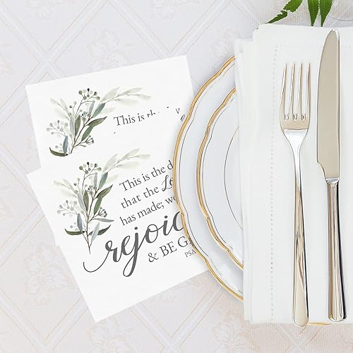 Miniatura 4 de This Is The Day The Lord Has Made - Servilletas de bebida  48 servilletas de cóctel blancas con versículo de la Biblia 4 34 pulgadas x 4 34 pulgadas