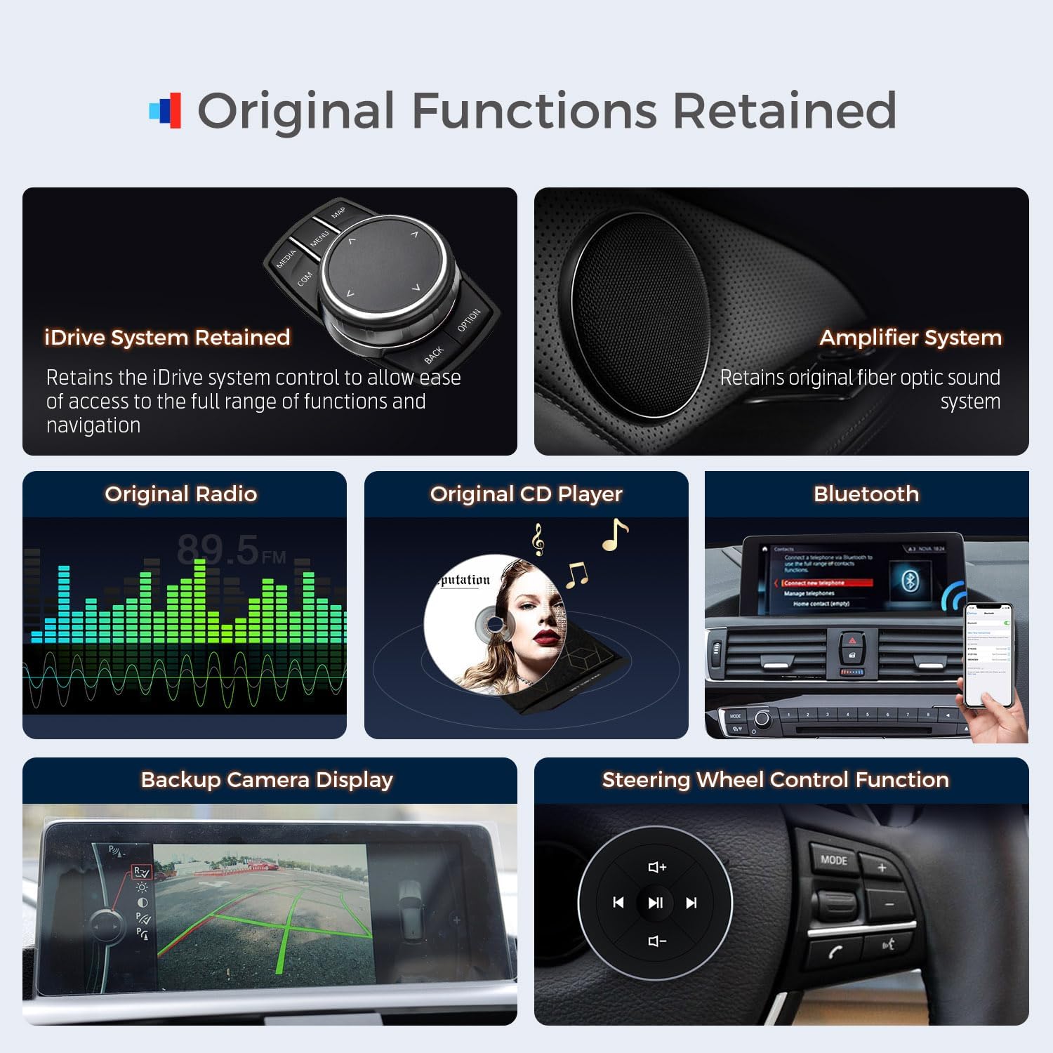 Original car functions retained with XTRONS 12.3 Inch Car Stereo