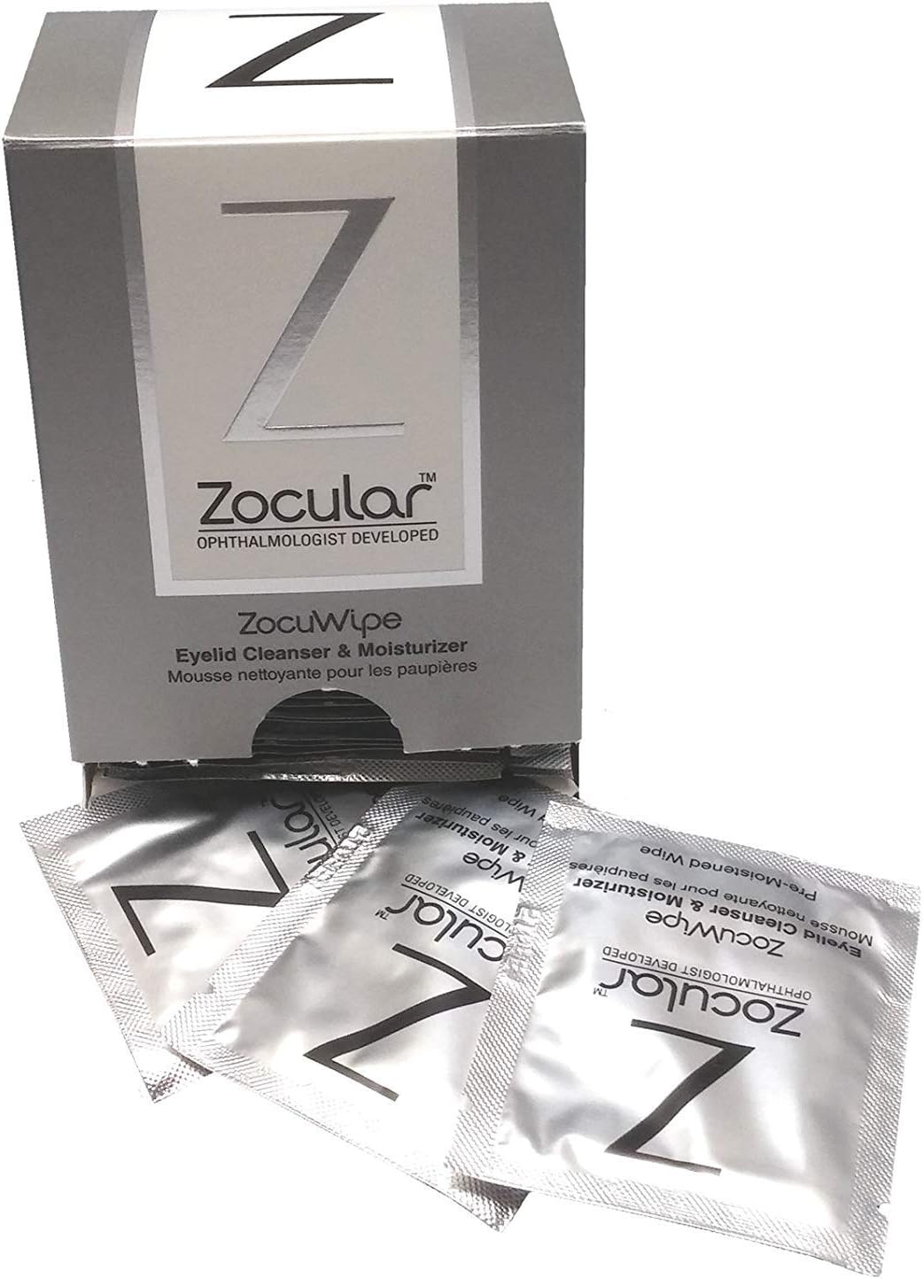 Zocuwipe Eyelid Wipes with Natural Okra Complex – Gentle Eyelid Cleansing & Moisturizing Pads – 40 Count
