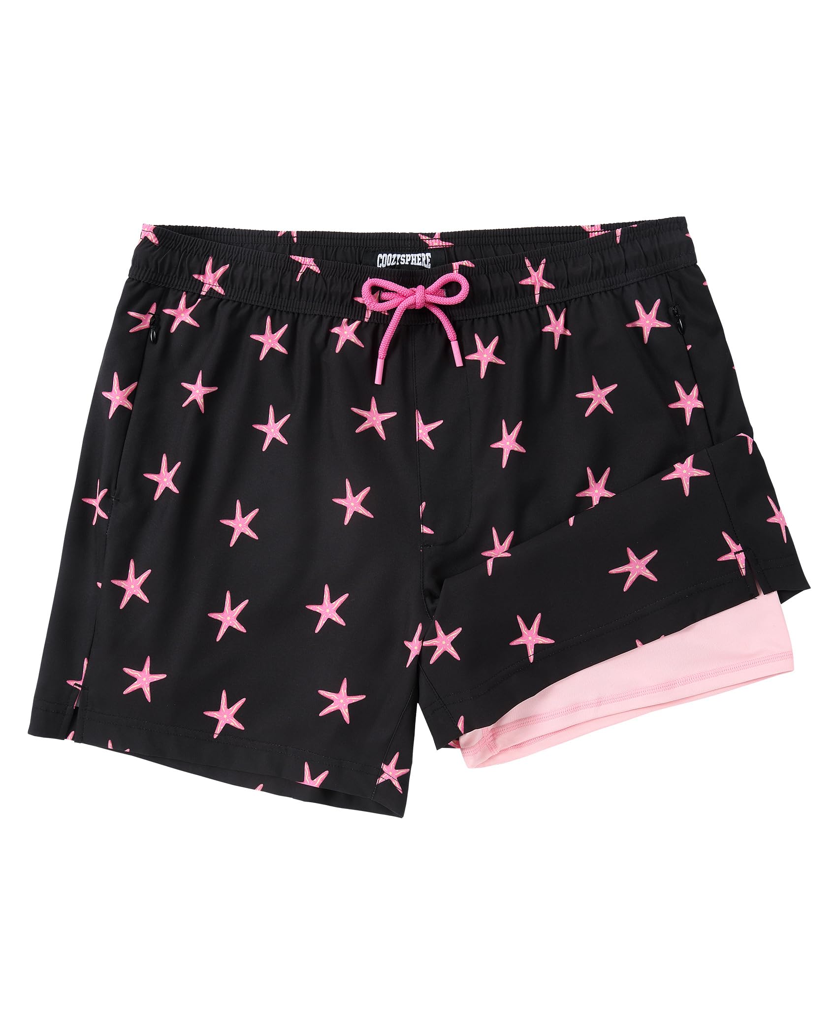 CoozySphere Mens Swim Trunks with Compression Liner 5 Inch Inseam Swimming Trunks Shorts for Men