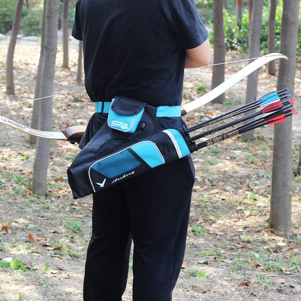 Archery Hip Quiver for Arrows - 3 or 4 Tube Bow Belt Quiver Waist Hanged for Youth Teens Adults Compound Bow Recurve Bow Target Shooting
