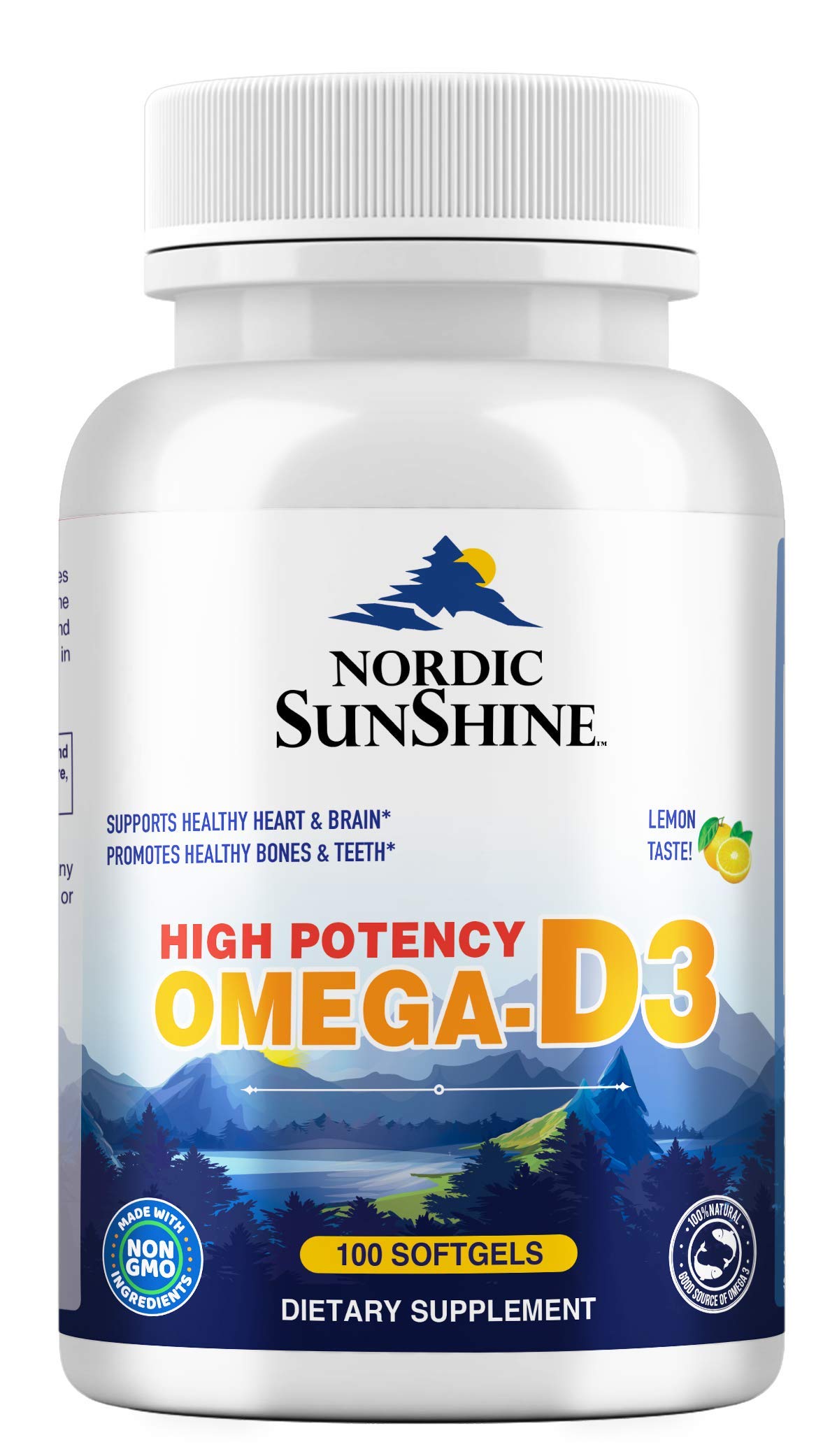 Nordic Sunshine High Potency Omega 1280mg, D3 25mg, 100 SoftgelsNordic Sunshine High Potency Omega 1280mg,…