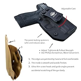 M&P Shield 9mm Holster IWB Kydex for Smith & Wesson M&P Shield 9mm .40 3.1 Barrel S&W Pistol Case, Inside Waistband Holster M&P Shield 9mm 40, Right Hand Draw