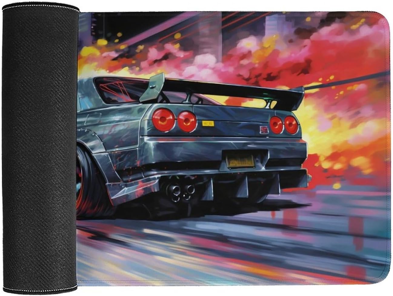 JDM Car Desk Mats on Top of Desks Pad Japanese Large Mouse Pads Gaming Cool R32 Tokyo Drift JDM Car Big Mousepad for Desktop Keyboard Computer Mat 40X75cm