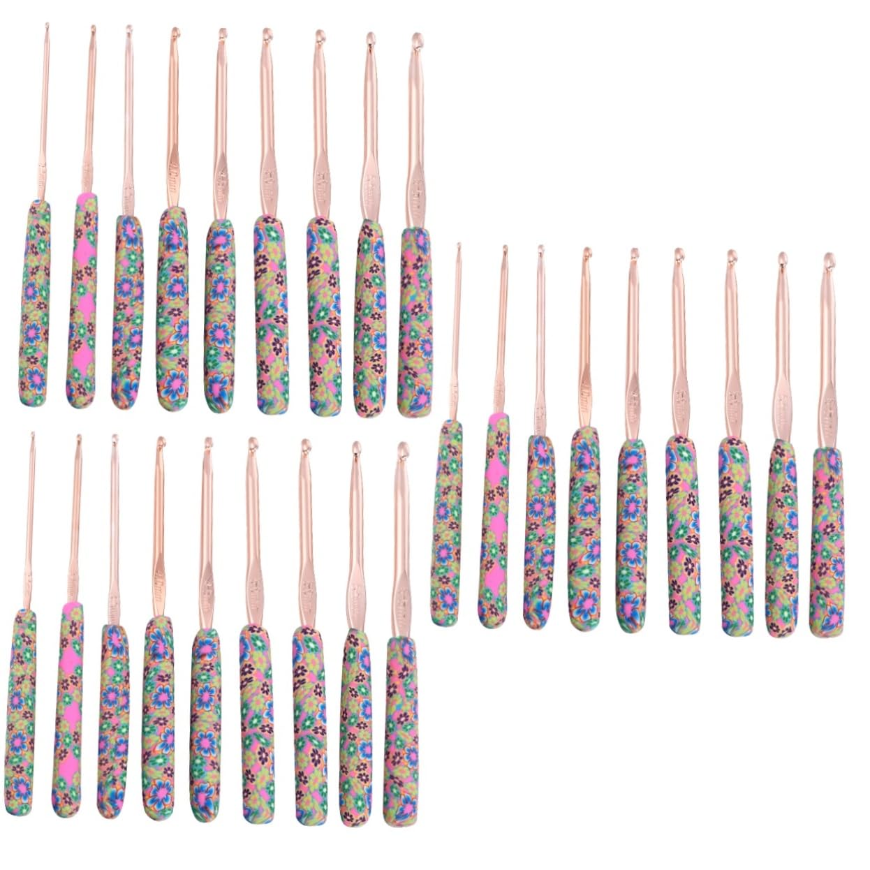 SEWACC 27 Pièces Crochet aluminium poignée polymère aiguille au crochet s kit débutant kit de aiguilles à tisser à tricoter en dentelle argile
