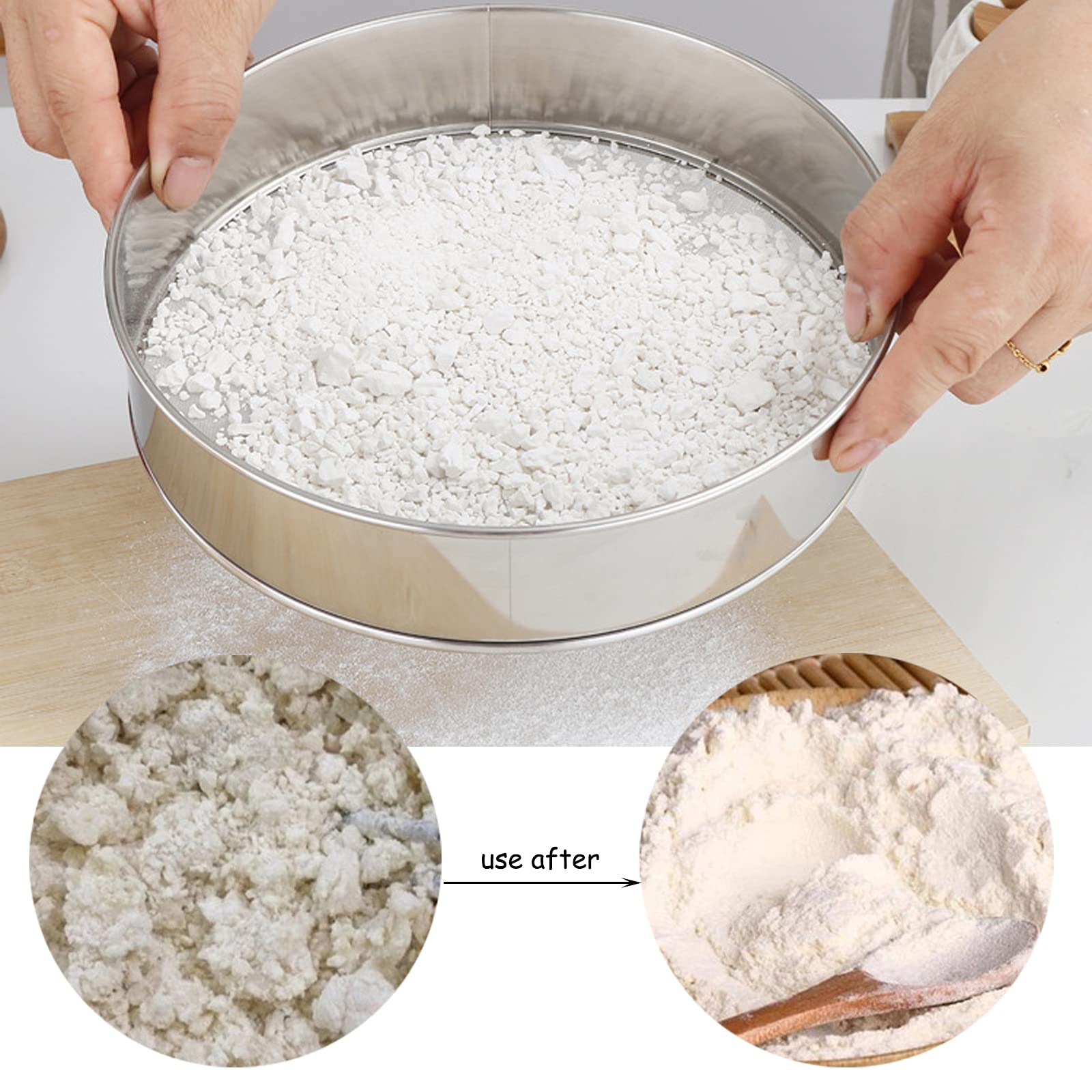 Lot De 3 Passoires/tamis En Inox – Diamètres 7, 12 Et 18 Cm, Avec Manche (Pour Farine, Pâtes, Thé...) - 3