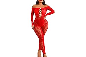 Women Lingeries Sexy Red Fishnet Body Stocking