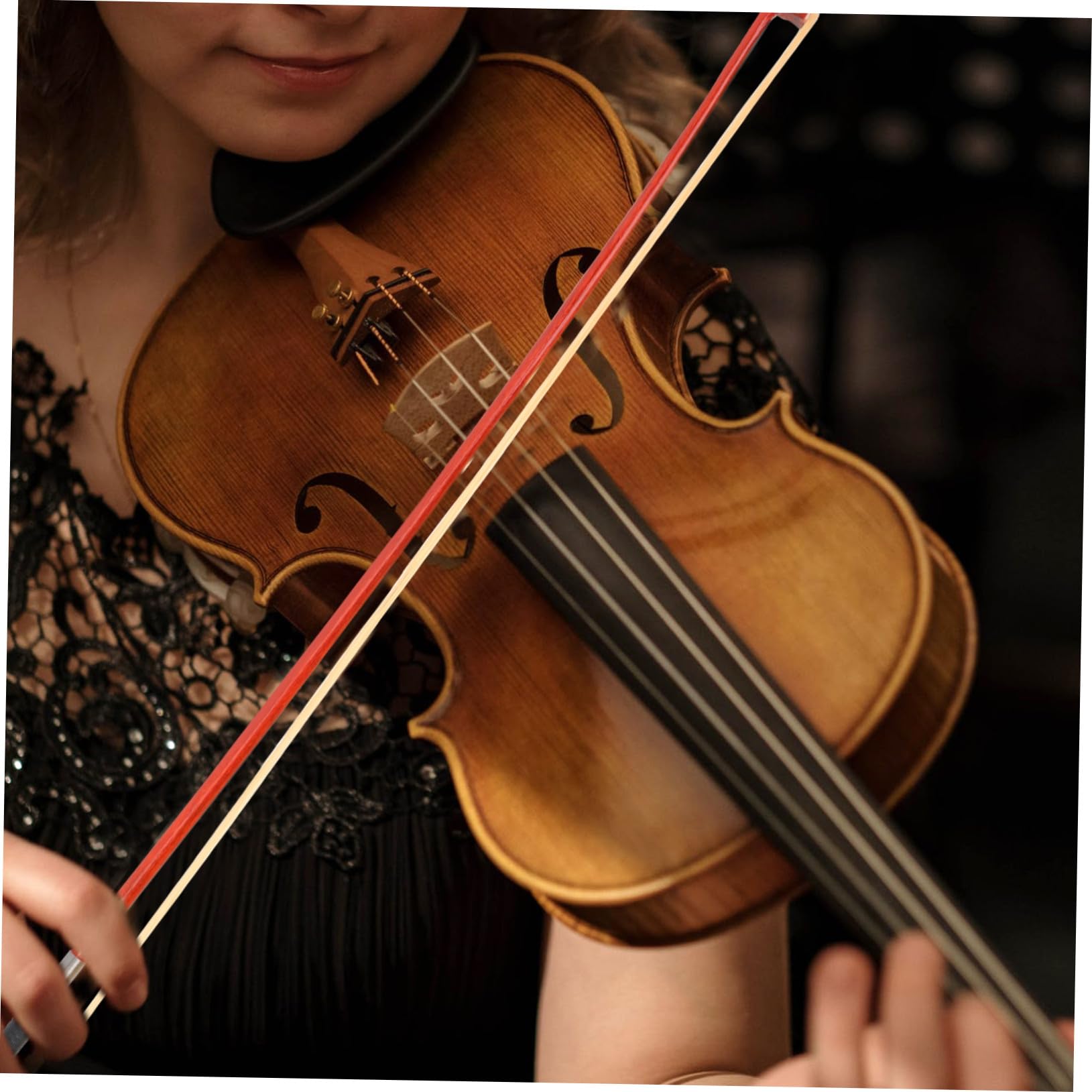 Zerodeko Archet de Violon en Bois pour Pratique Crin de Queue de Cheval, Confort Amélioré et Élasticité Optimale, pour Débutants et Professionnels