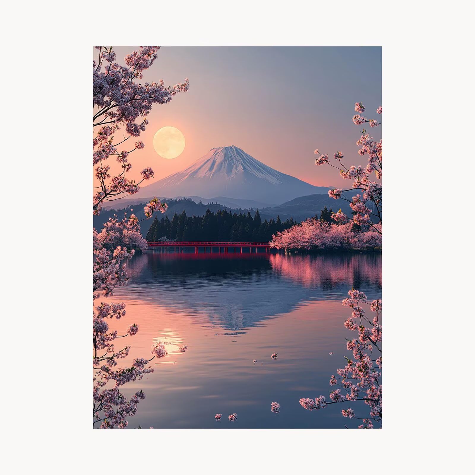 Malowanie numerów dla dorosłych Fuji płótno malarstwo według numerów dziecko początkujący z kolorowym płótnem krajobraz 110x80cm kreatywne hobby dorośli malowanie według numerów do dekoracji ścian