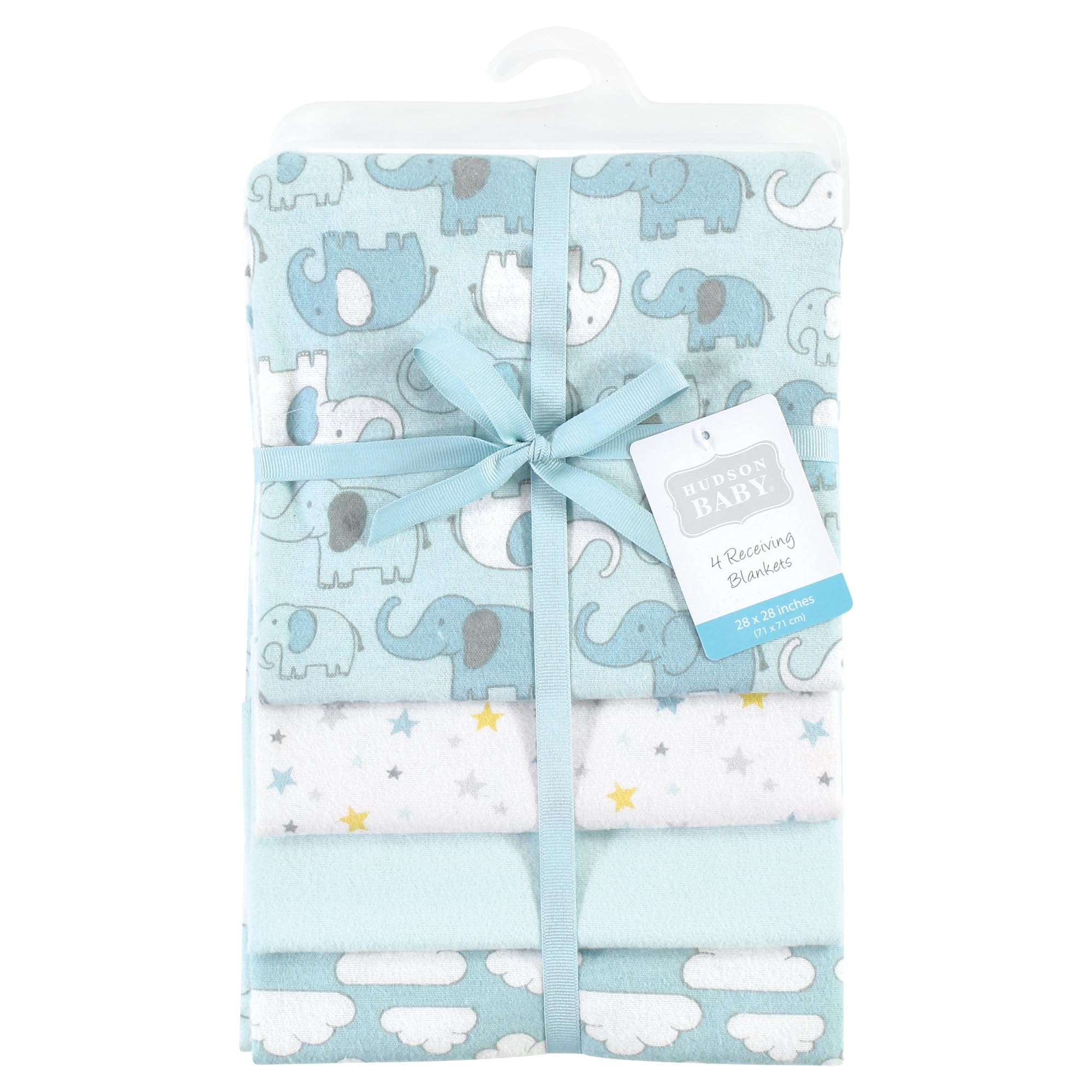 Hudson Baby Mantas unisex de franela de algodón para bebés, elefante nuevo, talla única