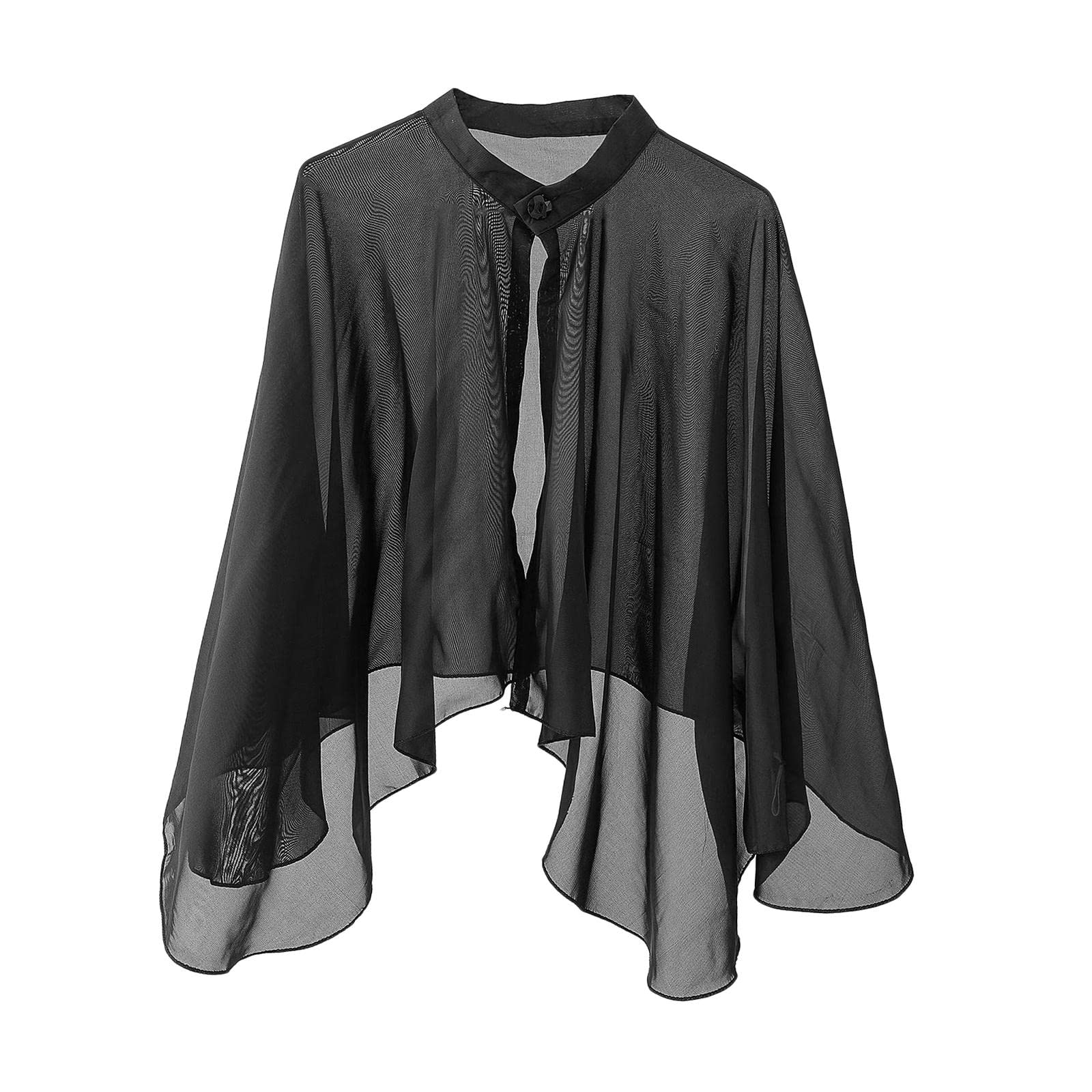 FABLOFT Fashion Boho Women Chiffon Cardigans Loose Sheer Top Jacket Cardigan Black-image-21