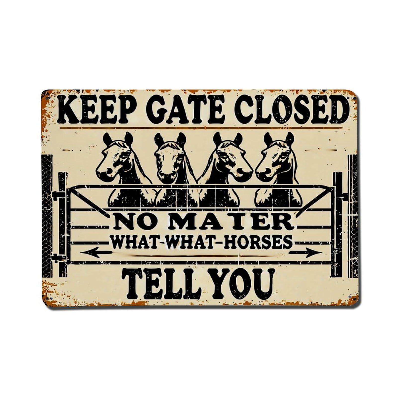 Jdfenggu Vintage Keep Gate Closed Sign Retro Metal Tin Sign, Metal Poster For Bar, Home, Man Cave, Kitchen, Laundry Room Art Decor 8X12 Inch