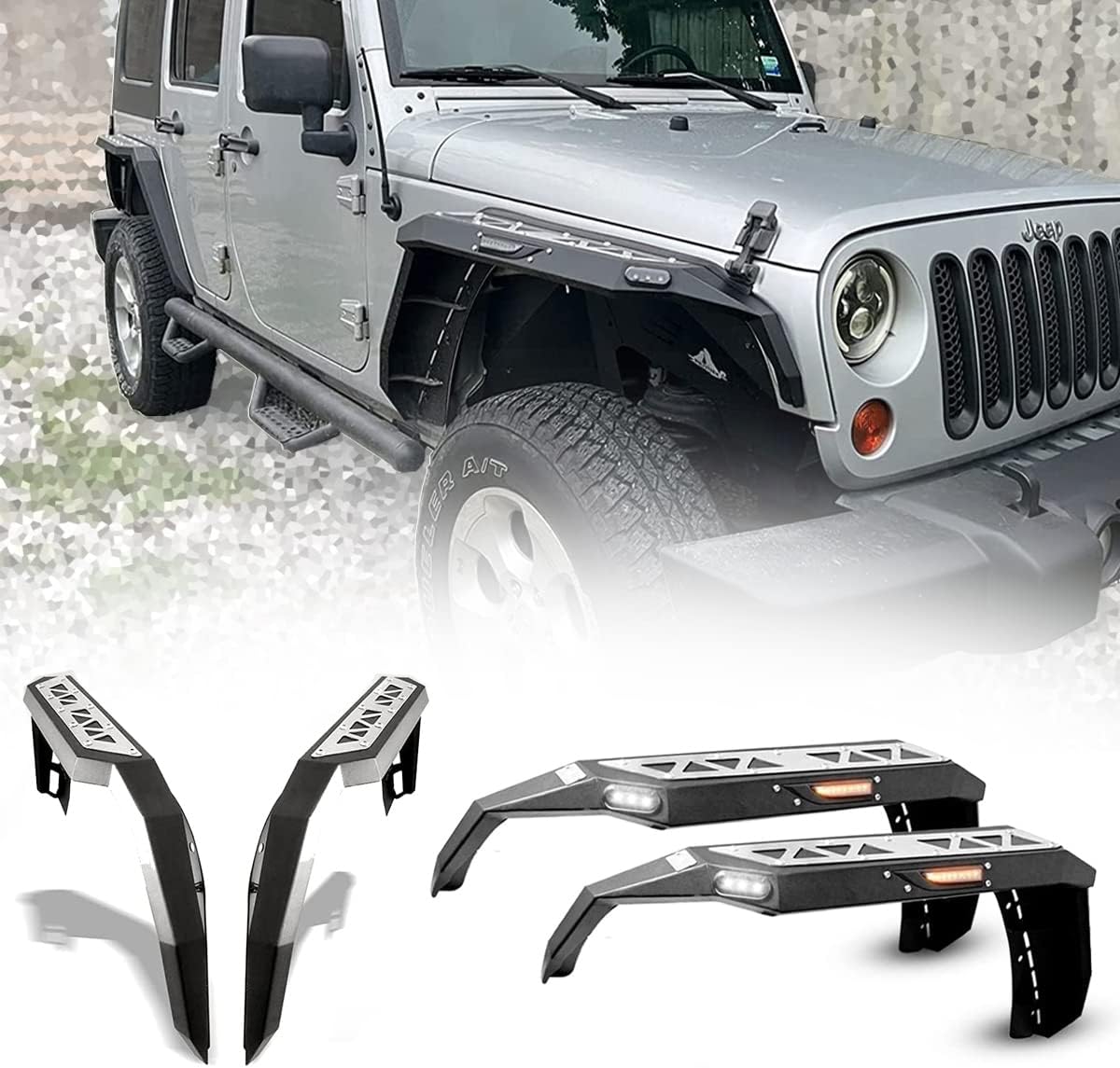 JK Fender Flares for Jeep Wrangler JKU 20072017 2018 4WD