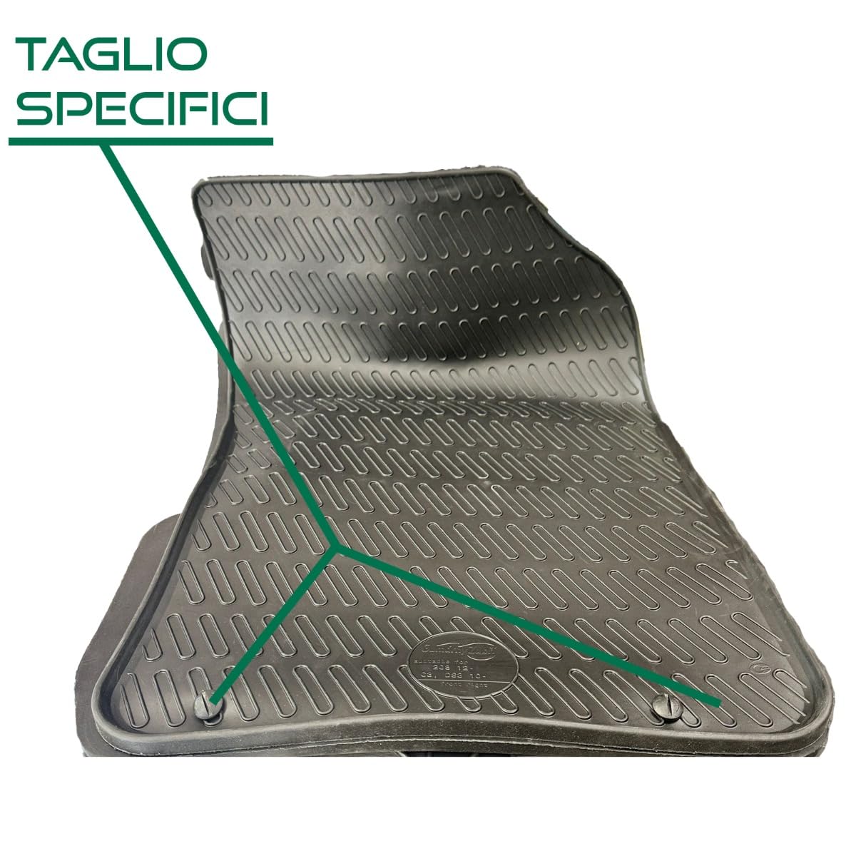 SERIE 4 TAPPETI - TAPPETINI IN GOMMA 3D NERI PER PEUGEOT 107 05->16-3/5 Porte