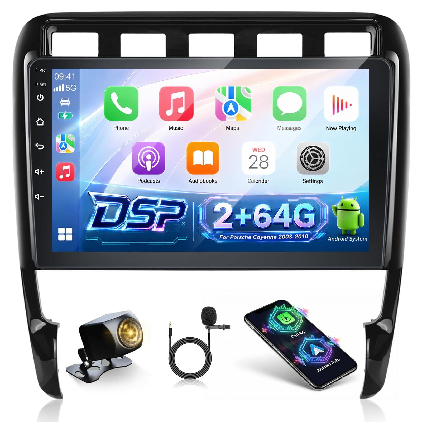Amazon.com: [2+64G] for Porsche Cayenne 9PA 955 957 2002-2010 Car
