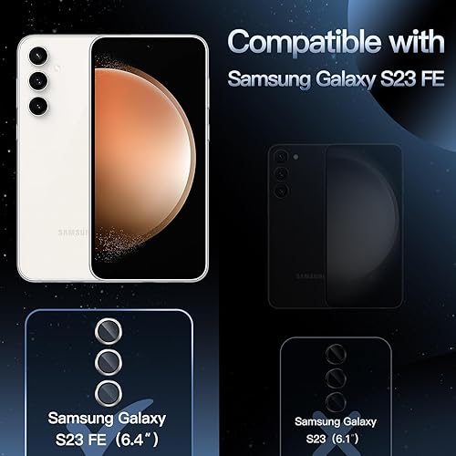 Miniatura 9 de JETech Protector de lente de cámara para Samsung Galaxy S23 FE de 6.4 pulgadas, cubierta de anillo individual de metal de vidrio templado 9H,