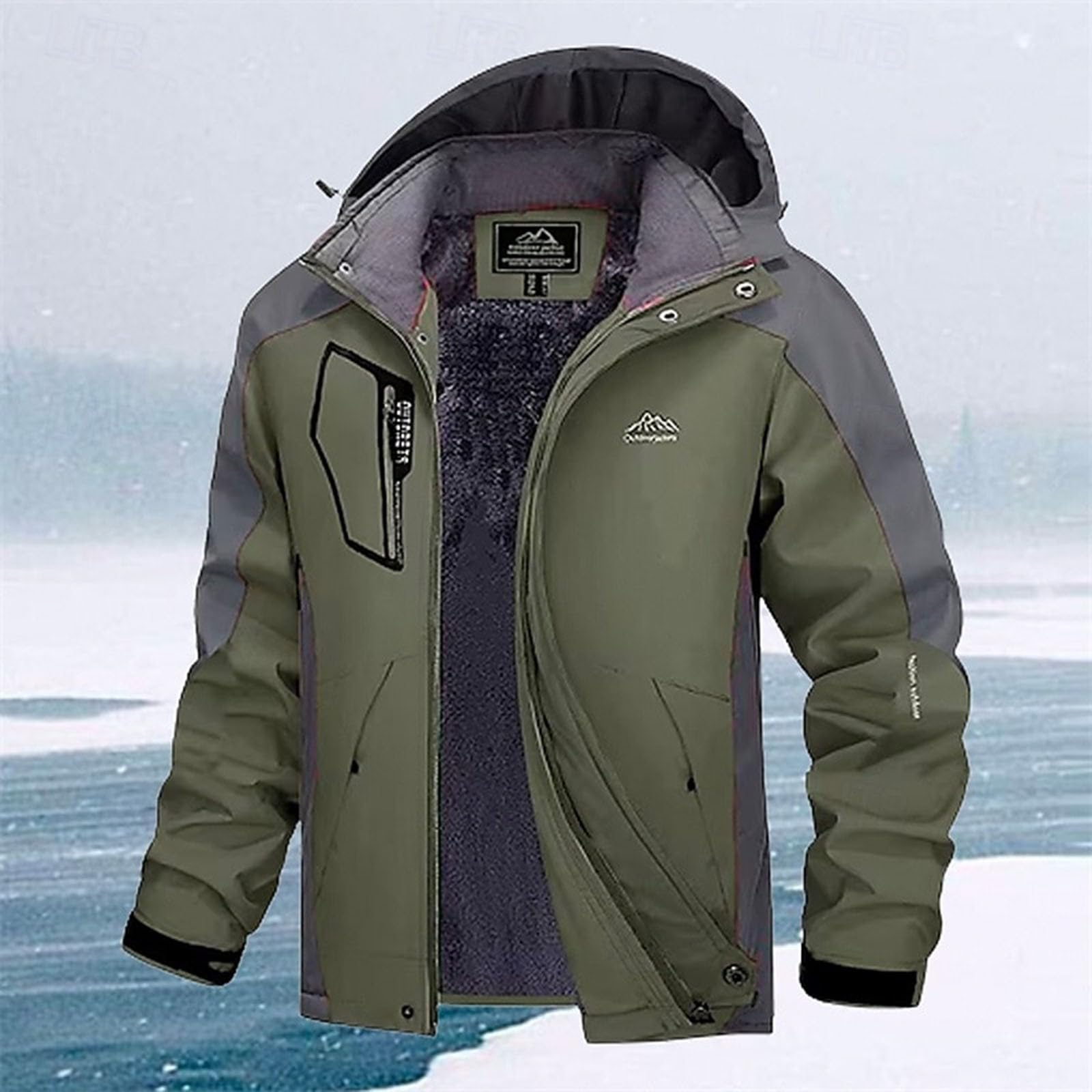 Generisch Herren Skijacke Winterjacke Warme Gefütterte Snowboardjacke Wasserdicht Männer Outdoor Wandern Schneejacke Arbeitsjacke Ski Jacken Herren-Winterjacken Mit Kapuzen