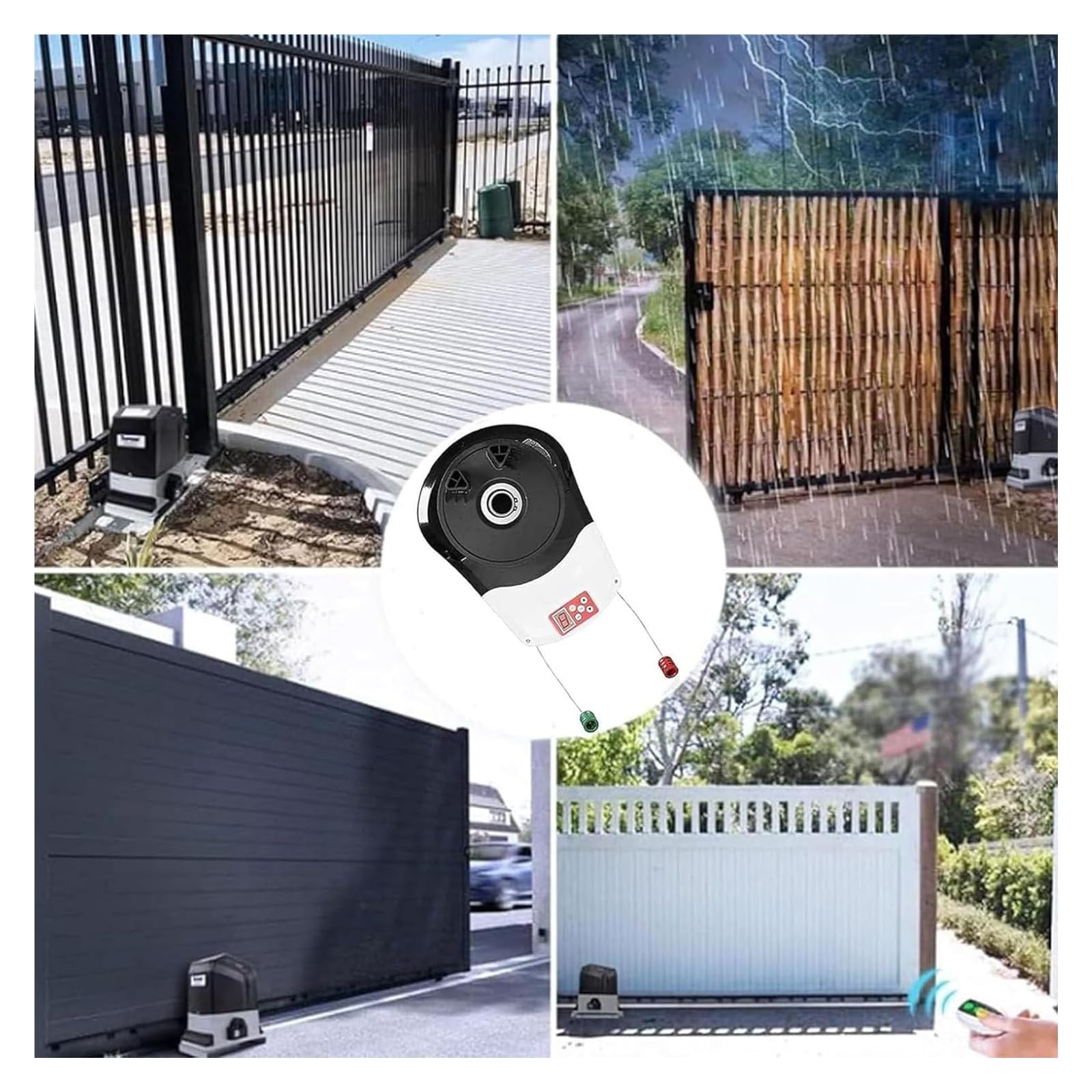 Abridor automático de puerta enrollable con 2 mandos a distancia, puerta de acceso enrollable para garaje, almacén, tienda, granja