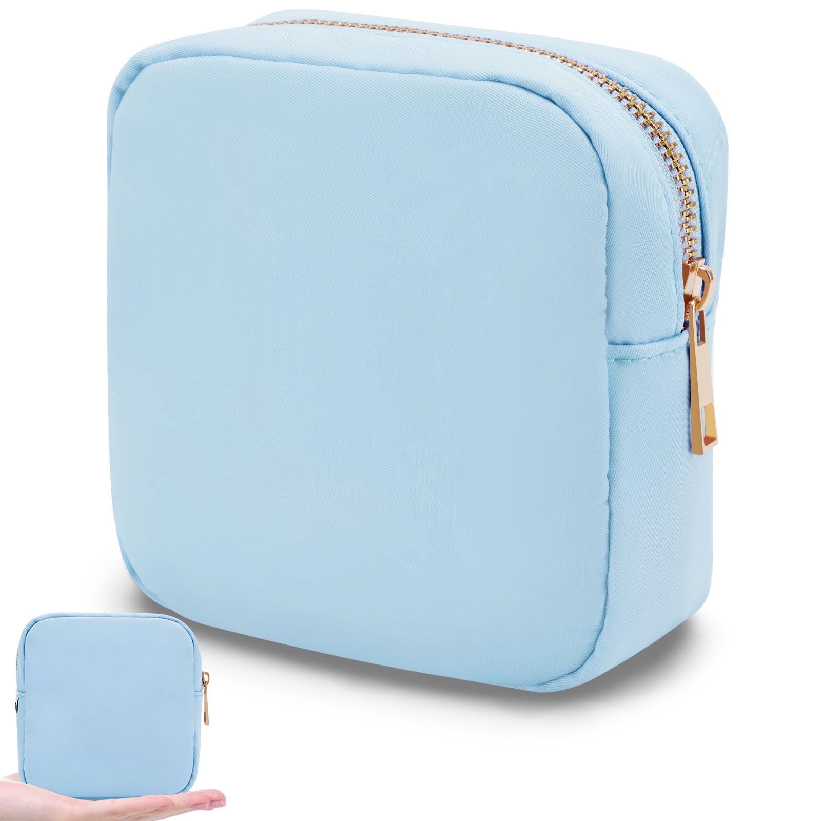 NJWIMS Makeup Bag, Mini Cosmetic Bag for Purse Portable Makeup Pouch Cute Cosmetic Pouch for Women Waterproof Small Make Up Bag Organizer Case for Travel Toiletry Essentials Square Pouch with Zipper