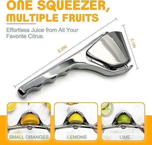 Miniatura 3 de Exprimidor de limón de acero inoxidable  Are l Exprimidor manual plegable de mano con diseño ergonómico que ahorra espacio y pivote lateral para un