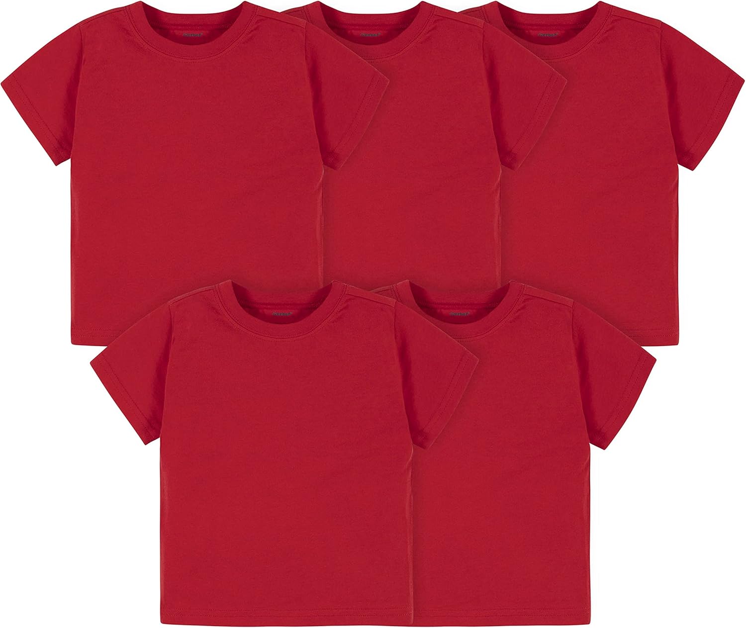 Gerber Unisex-Baby Toddler 5-Pack Solid Short Sleeve T-Shirts Jersey 160 GSM