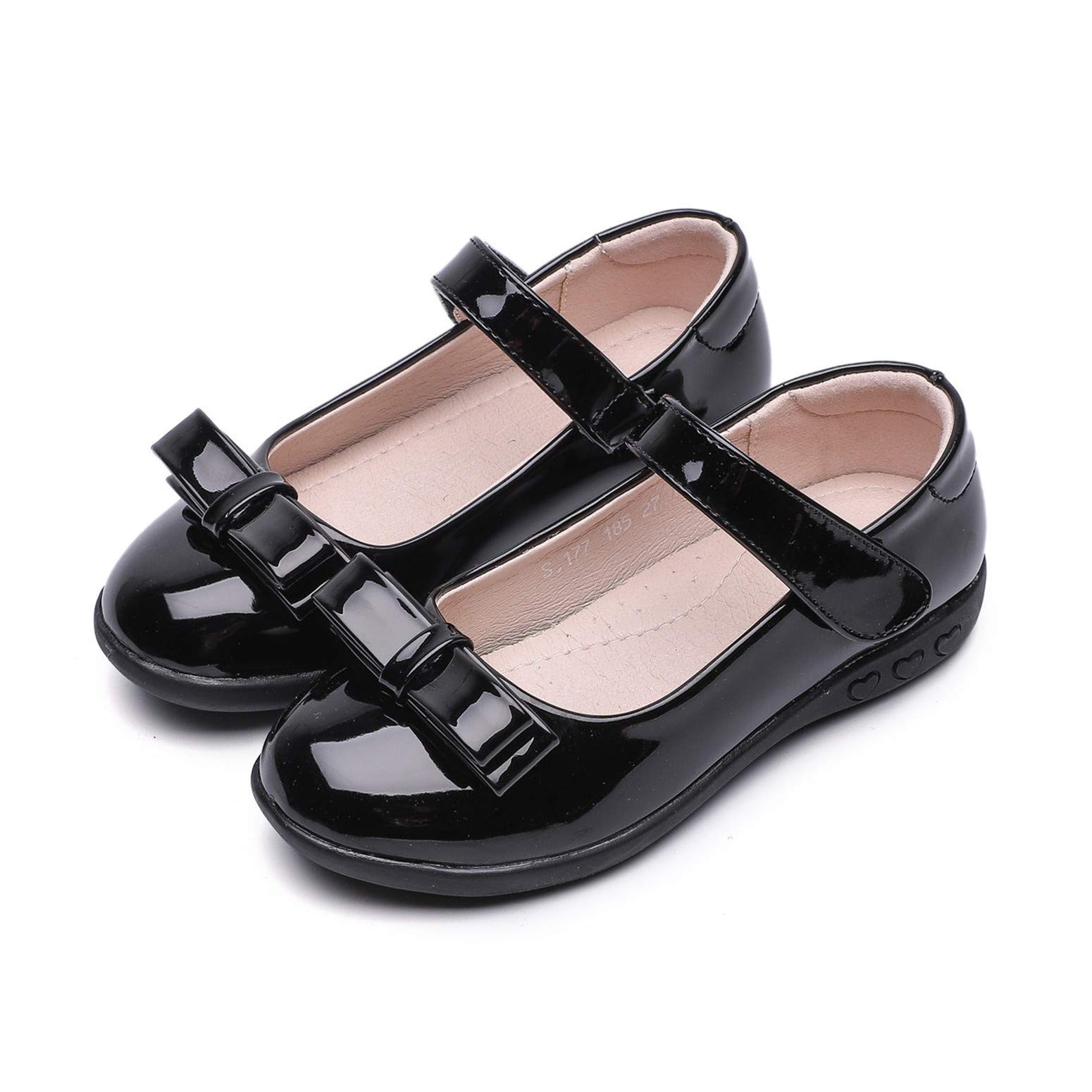 YOSICIL Mocasines para Niñas Zapatos de Princesa Planos Zapatos de Ballet Zapatillas de Danza Baile con Velcro Zapatos para Uniforme Colegio EU25-39