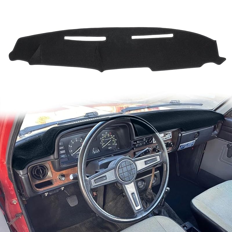 Capa para painel em carpete preta sob medida para Toyota Pickup 1979 a 1983 HanLanKa