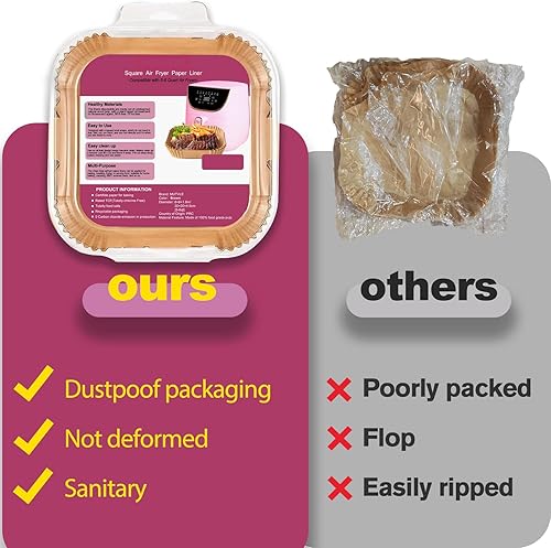 Miniatura 5 de Forros para freidora de aire para freidora de aire rosa, forros de papel desechables para freidora de aire Paris Hilton, freidora de aire blanca,