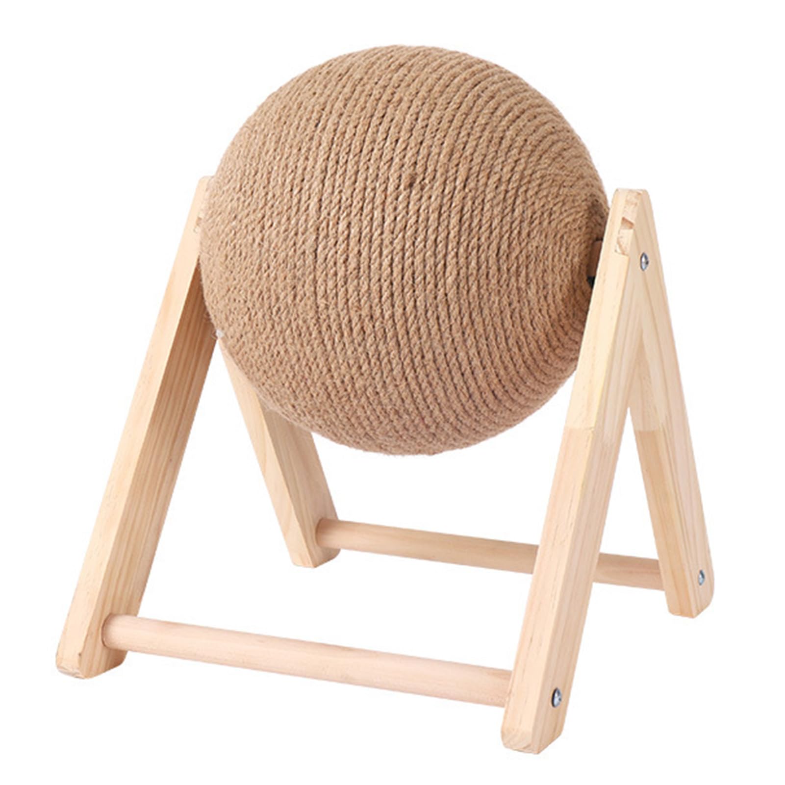 GLOGLOW Cat Scratching Ball, Rotating Sisal Rope Ball with Wooden Stand Cat Scratching Board for Indoor Cats Entertainment Toy
