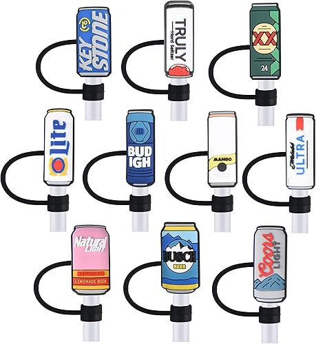 Miniatura 2 de 10 piezas de paja para beber comida de verano, tapa de pajitas de silicona para refrescos, tapa a prueba de polvo, casual, puntas de pajita, tapas