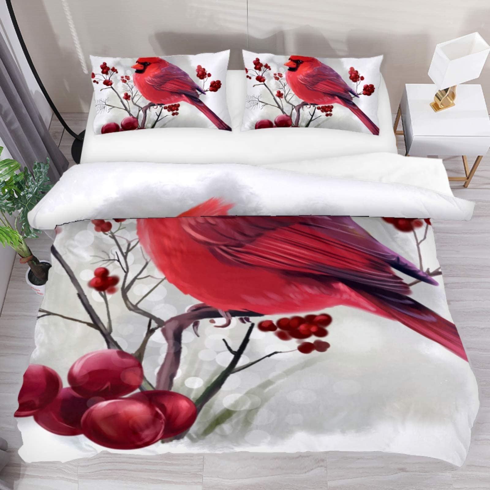 Parure de lit 220x240 seins rouges pour une ambiance de chambre naturelle et réconfortante