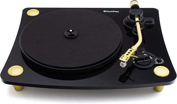 TechPlay Ghost, 2 Speed Belt Driven Turntable with Bluetooth Broadcast. Connects to Your Bluetooth Speakers wirelessly. (Black)