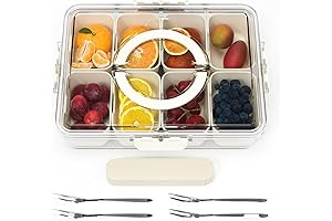 Divided Snack Tray with Lid, Ultimate Picnic and Party Accessory
