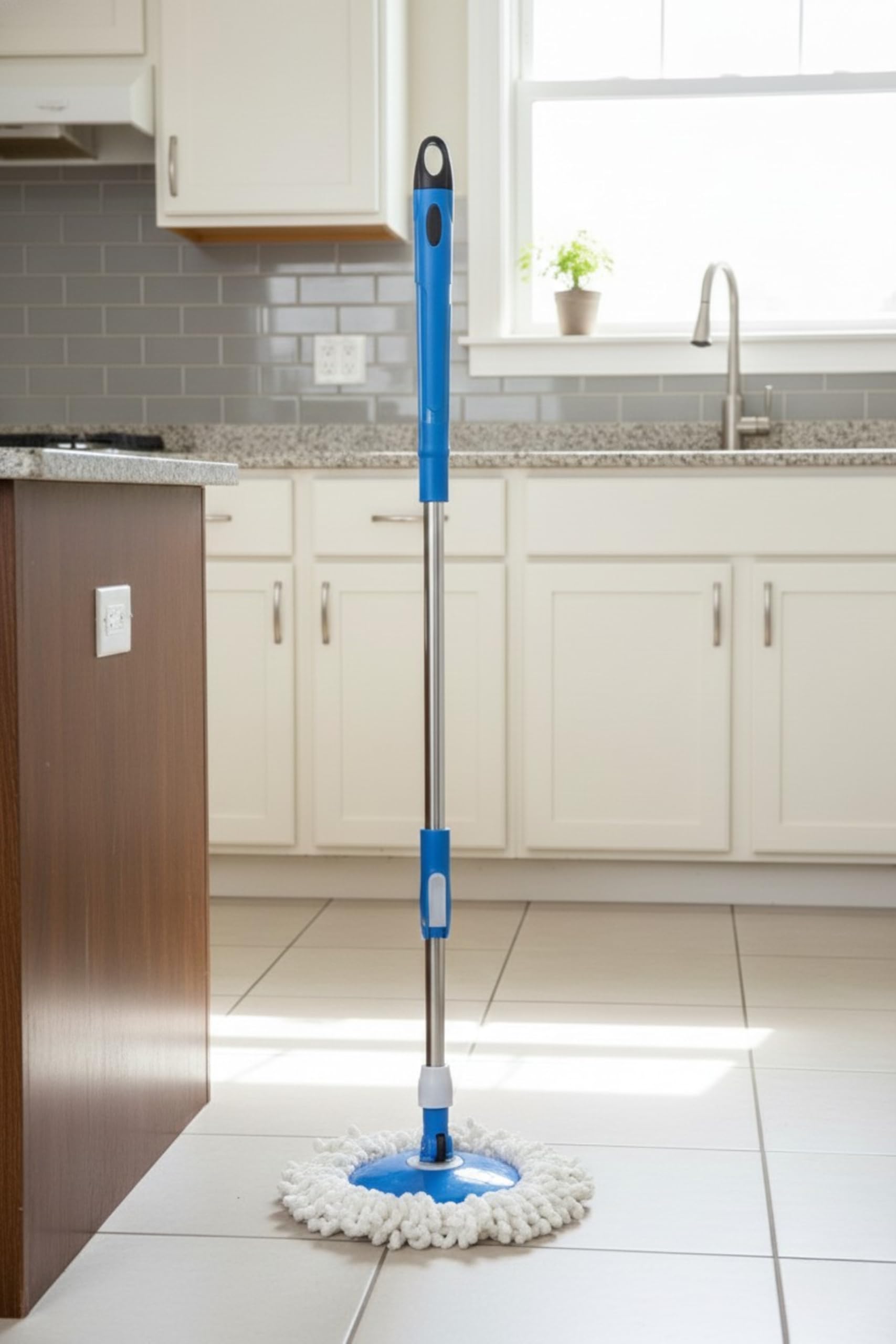 RAYMOX Classic Spin Mop Spares Set Handle with Microfibers Refill Standing Magic Pocha with Easy Grip Handle Mop Stick Rod ( All in One Mop Stick Use )-image-29