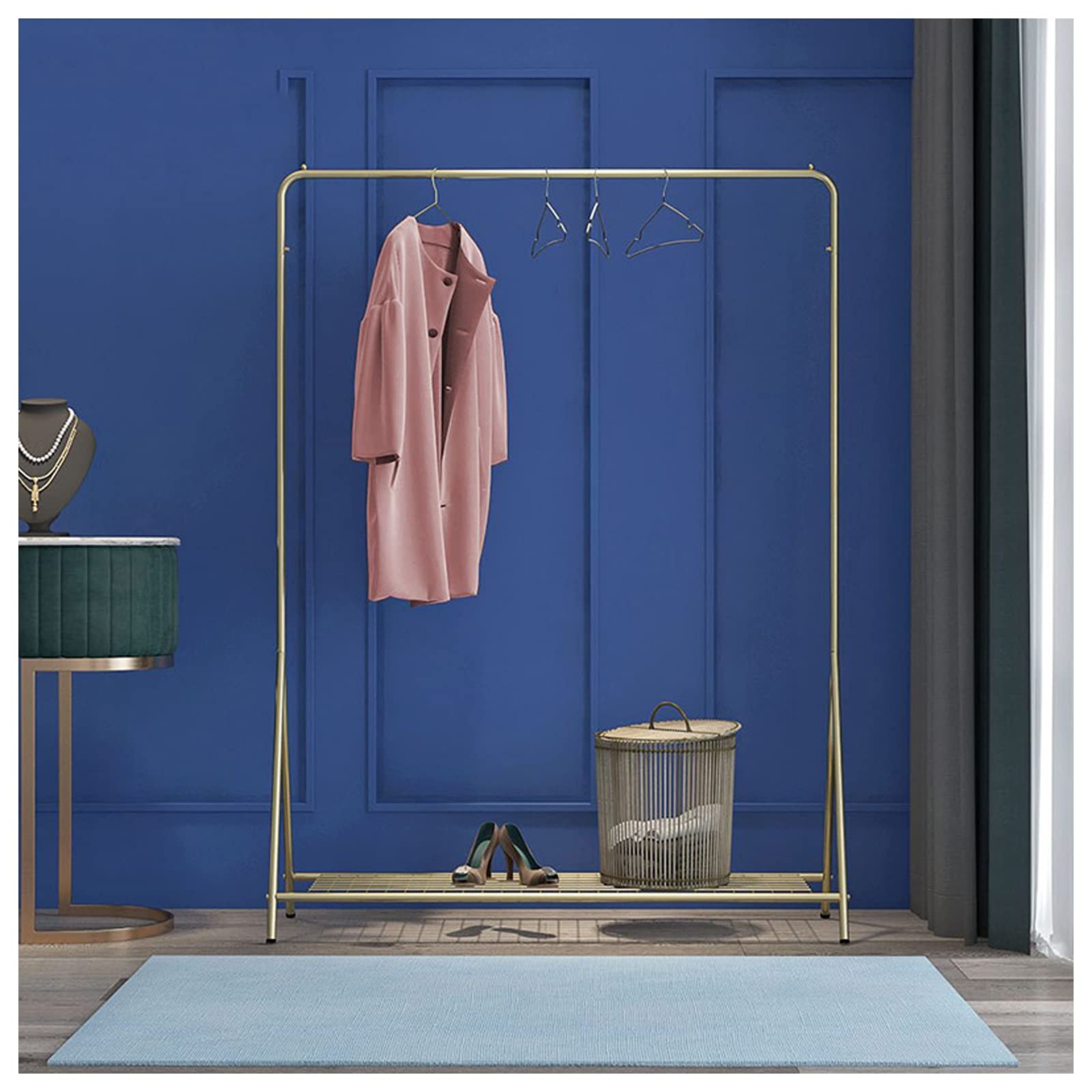 Porte-manteau moderne sur pied 120cm avec étagère étagère de rangement