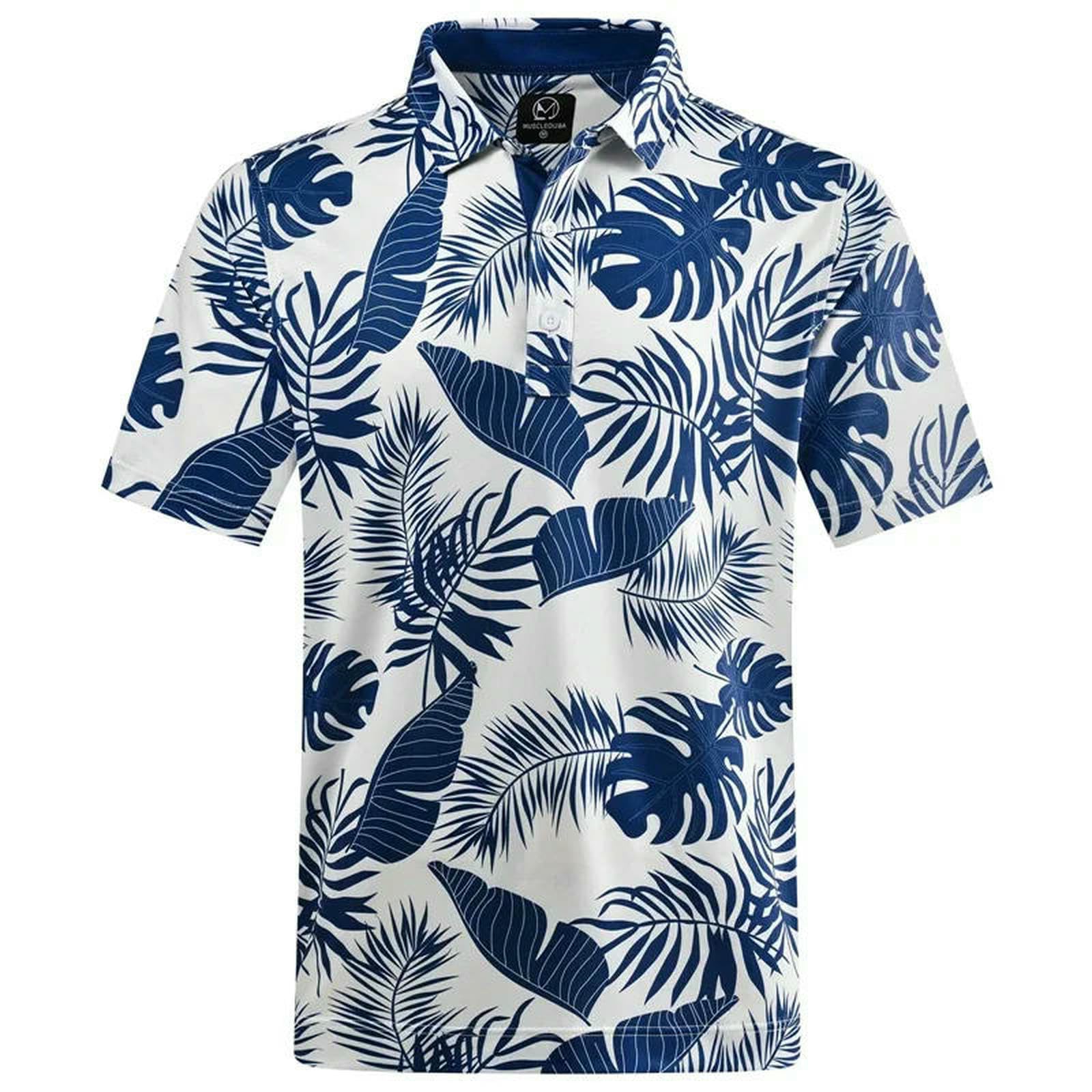 Maglietta Uomo Hawaiian Plants Camicia Uomini Estate 3D Stampa Foglie Fiore Manica Corta Golf Camicie Oversized Street Tops T-Shirt Vestiti-plbecky1031340-m