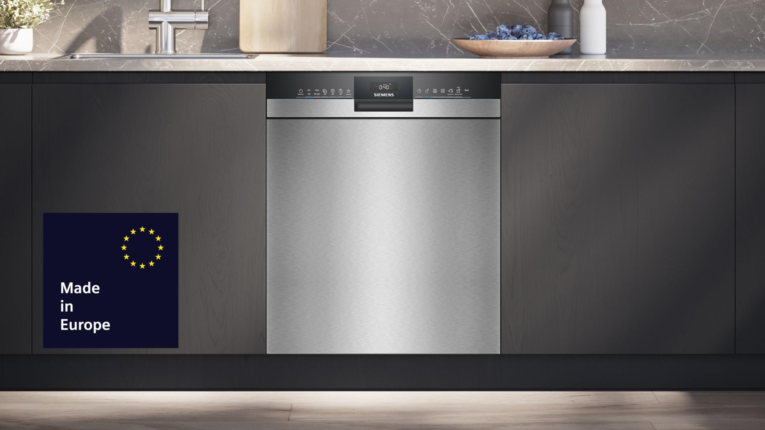 Siemens iQ300 SN43HS03TE Unterbau Geschirrspüler 60 cm Besteckkorb varioSpeed aquaStop Gebürsteter Stahl