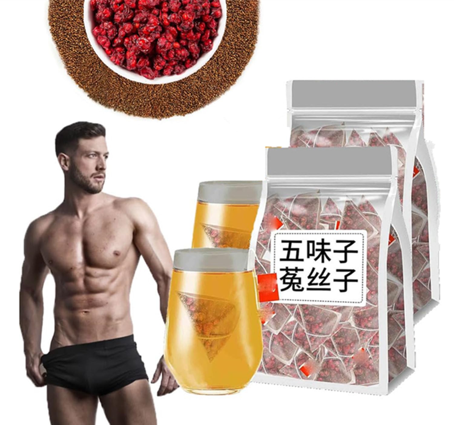 Five Flavors Goji Berry Tea, 50 Bags/Box, Berry Flavor, Supports Liver & Kidney Health