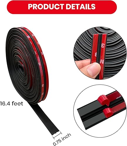 Miniatura 9 de 2 tiras de sellado de goma para parabrisas de automóvil, burletes en forma de T, para parabrisas delantero y trasero (32.8 pies)