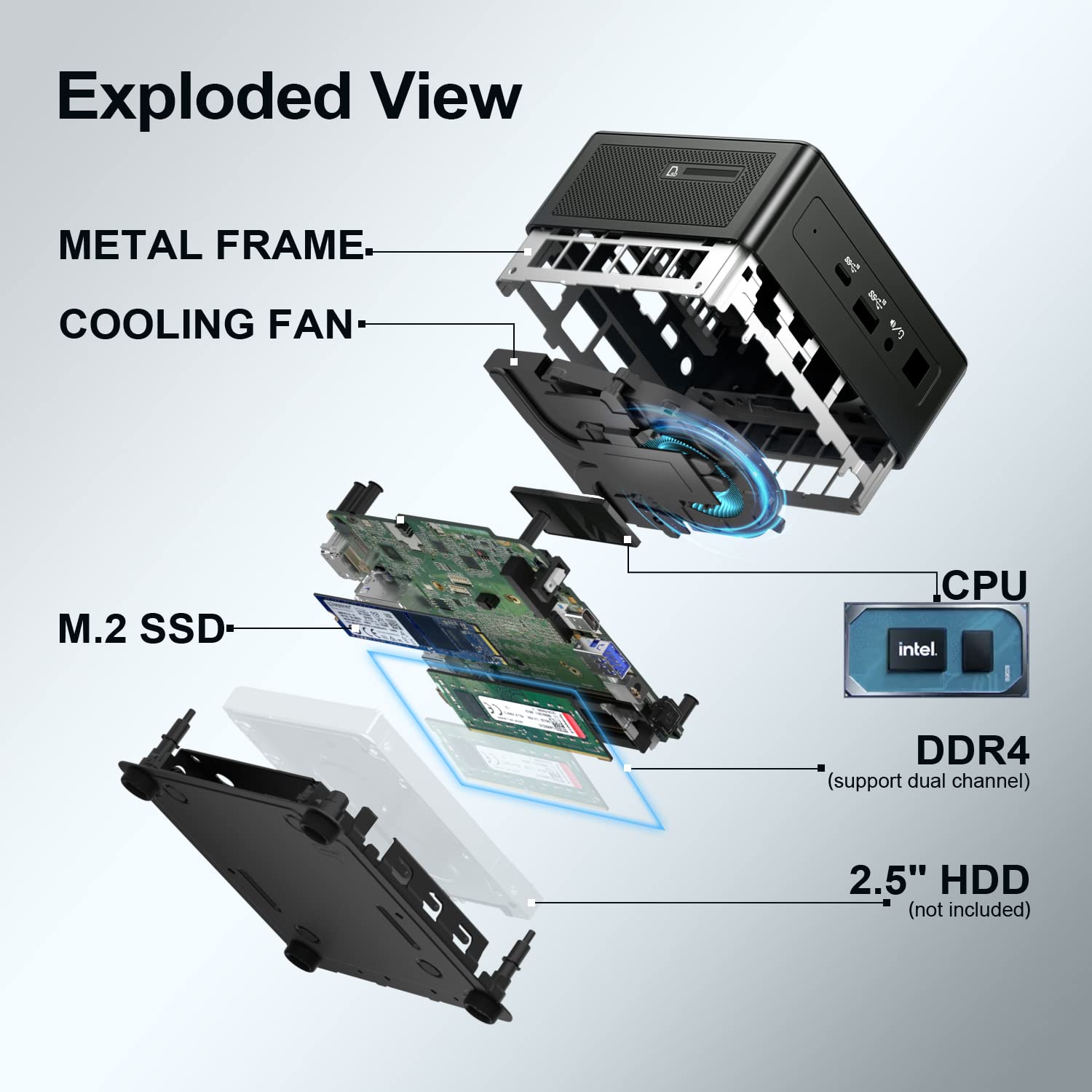 ミニPC GEEKOM Mini IT8 GEEKOM Mini PC, mini IT8 SE, Intel Core i3-8109U, do 3,6 GHz