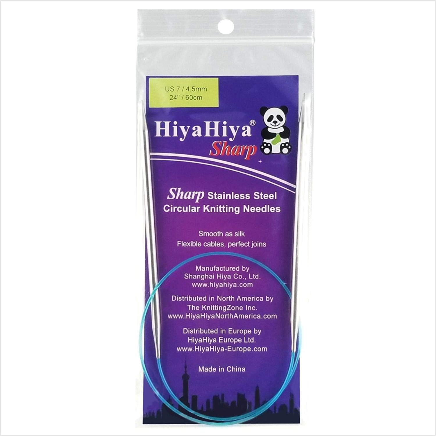 HiyaHiya Circular 24 inch (61cm) Sharp Steel Knitting Needle Size US 6 (4mm) HISSTCIR24-6